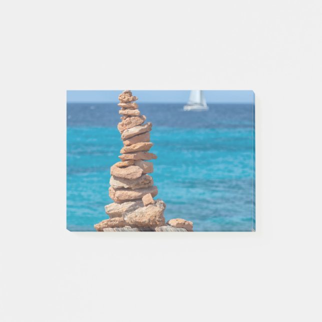 Bloco De Notas Cairn no mar Mediterrâneo (Frente)