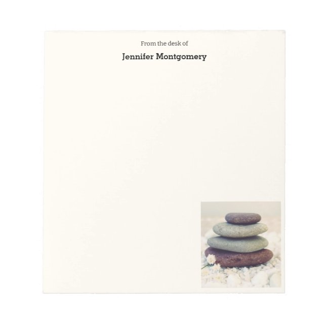 Bloco De Notas Cairo Meditativo de Pedras Empilhadas (Frente)