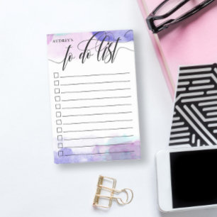 Bloco De Notas Caixa de Seleção Roxo para Fazer com Caligrafia