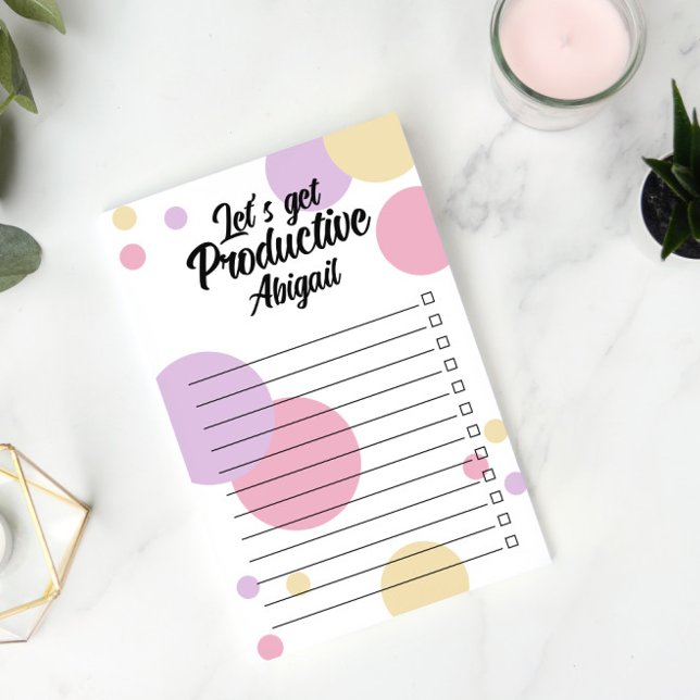 Bloco De Notas Caixa de seleção Vamos Púrpura Rosa Obter Produtiv (Criador carregado)