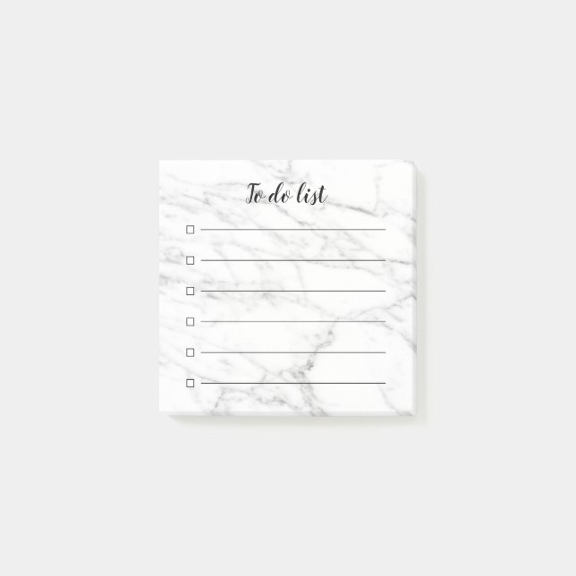 Bloco De Notas Caixas de seleção de pedra de mármore chiques (Frente)