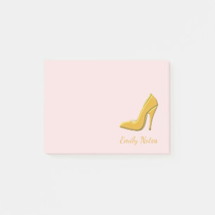 Bloco De Notas Calçado de alto salto Dourado personalizado