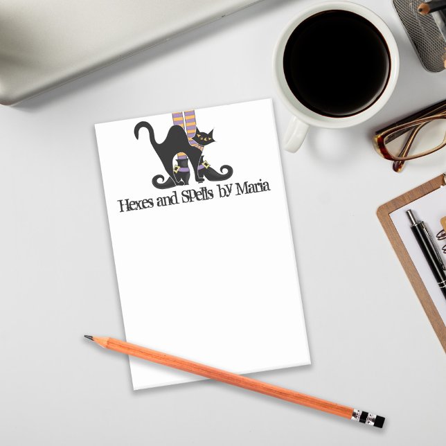 Bloco De Notas Calçados de bruxas brancas e bonitas do Halloween  (Criador carregado)