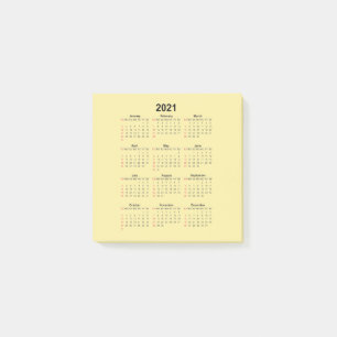 Bloco De Notas Calendário 2021