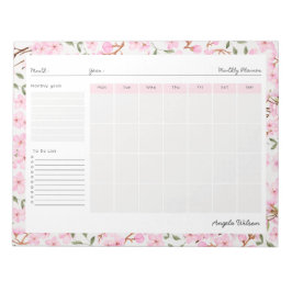 Bloco De Notas Calendário Blooming Cherry Blossoms