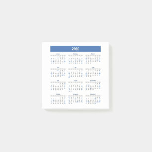 Bloco De Notas Calendário de 2020 Anos