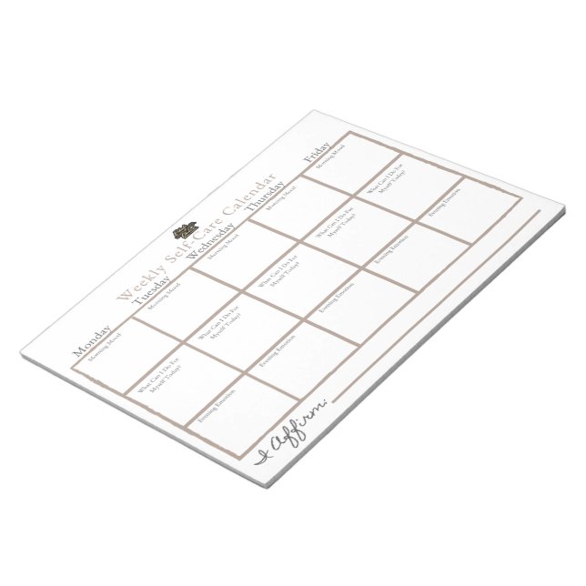 Bloco De Notas Calendário de Autocuidado (Inclinado)