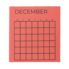 Bloco De Notas Calendário de dezembro Vermelho Não Atualizado par