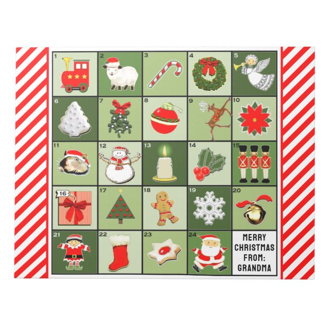 Bloco De Notas Calendário do Advento de Natal (Frente)