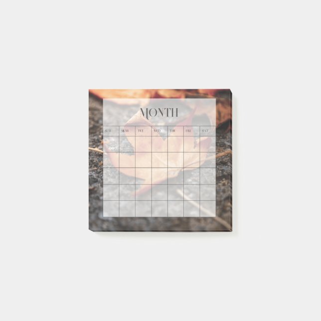 Bloco De Notas Calendário do Planejador Mensal Mínimo Moderno (Frente)