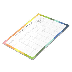 Bloco De Notas Calendário do Planejador Personalizado de Famíli