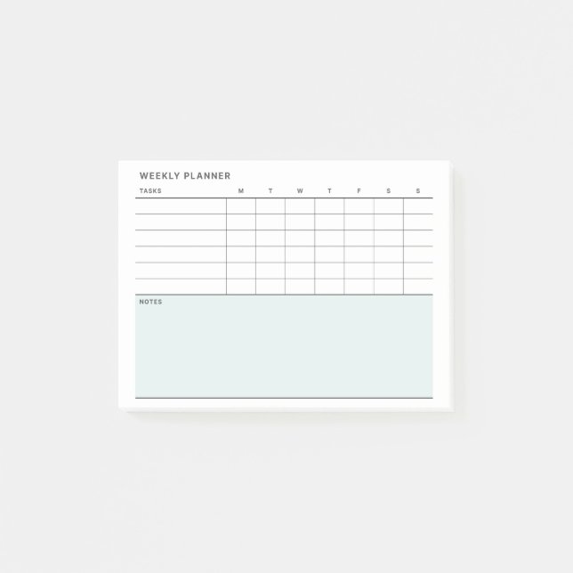 Bloco De Notas Calendário do Planejador Semanal Simples Minimalis (Frente)