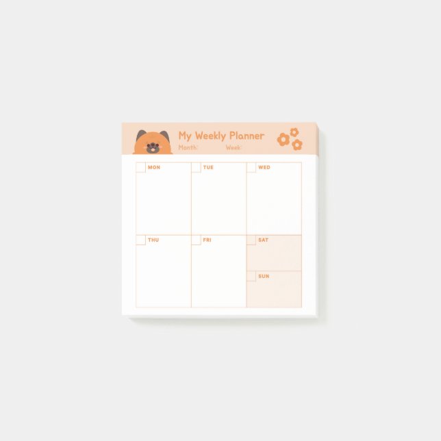 Bloco De Notas Calendário do Planejador Semanal Simples Minimalis (Frente)