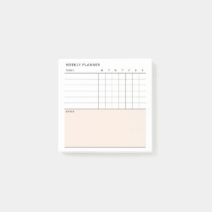 Bloco De Notas Calendário do Planejador Semanal Simples Minimalis