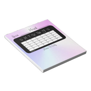 Bloco De Notas Calendário mensal do Shimmer do Planejador Miami 