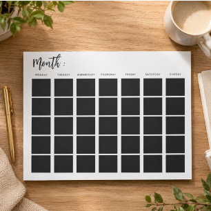 Bloco De Notas Calendário mensal em branco
