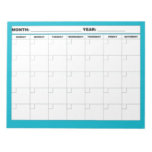 Bloco De Notas Calendário mínimo do Vazio