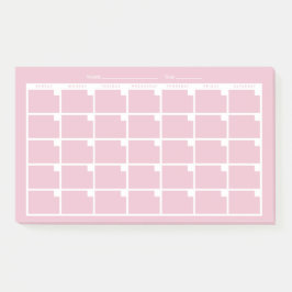 Bloco De Notas Calendário Não Atualizado da rosa claro