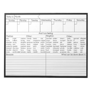 Bloco De Notas Calendário semanal da emoção - personalize
