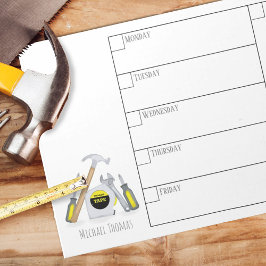 Bloco De Notas Calendário Semanal Mínimo de Ferramentas Simples M
