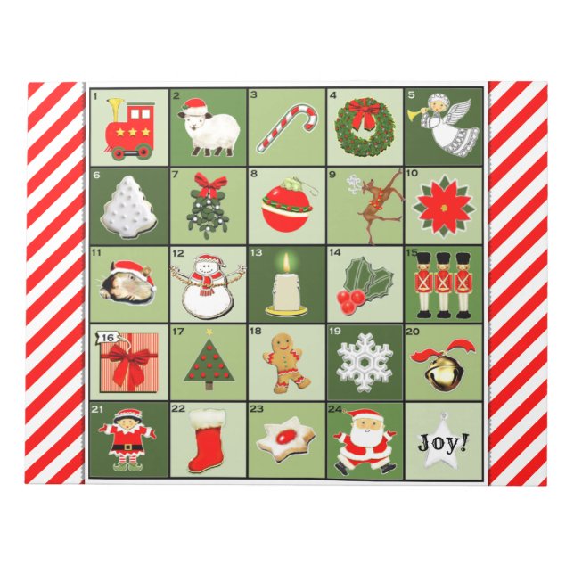 Bloco De Notas Calendários de Advento de Natal (Frente)