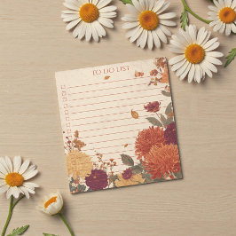 Bloco De Notas Calendula Laranja Rústica Lista de Tarefas Botânic