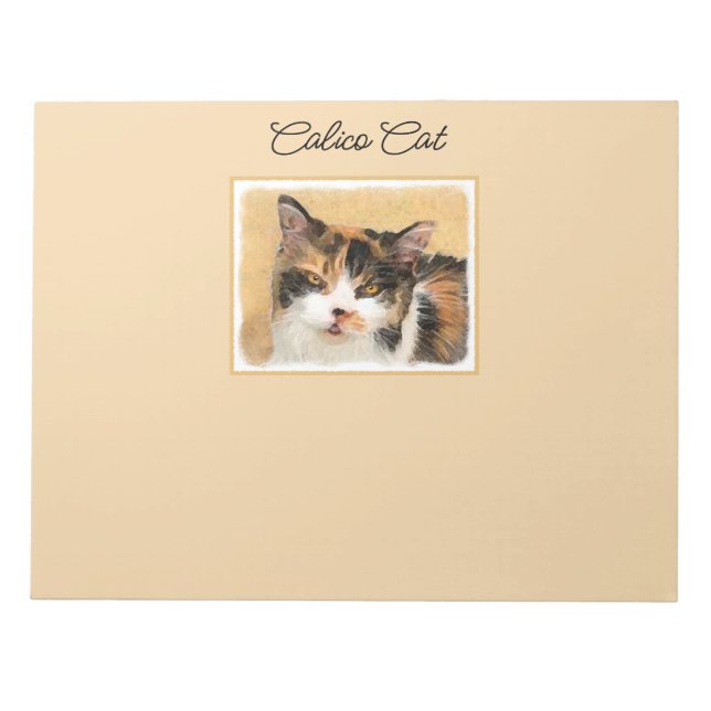 Bloco De Notas Calico Cat Painting - Gato Original Bonito (Frente)
