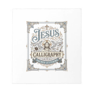 Bloco De Notas Caligrafia de Jesus Letra Sagrada Caligrafia de Je