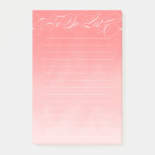 Bloco De Notas Caligrafia Elegante A Fazer Lista De Mão Rosa De C