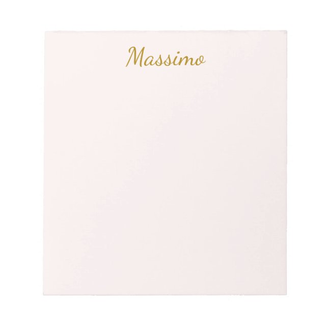 Bloco De Notas Caligrafia Elegante Cor Dourada e Pastel Nome Simp (Frente)
