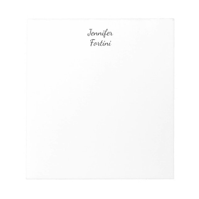 Bloco De Notas Caligrafia Elegante Preto e Branco Simples (Frente)