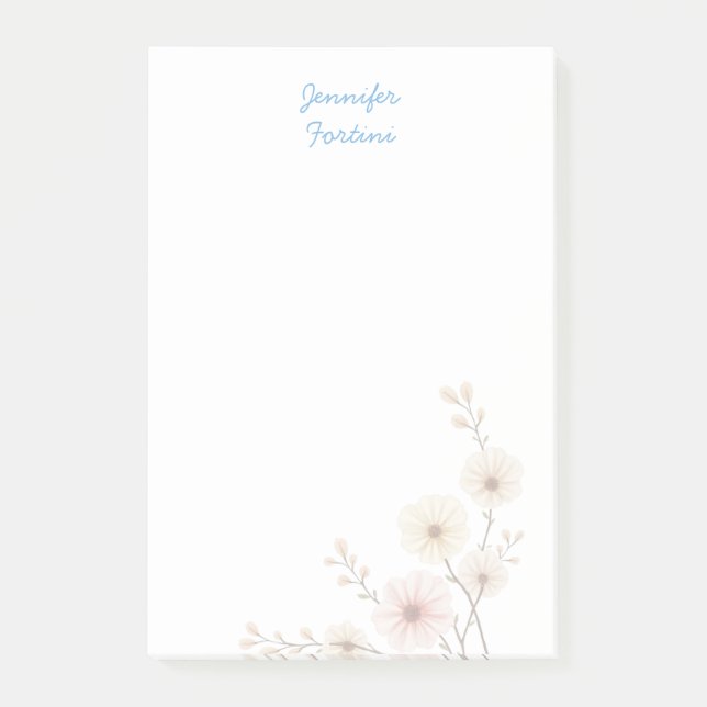 Bloco De Notas Caligrafia Elegante Simples Nome Próprio (Frente)