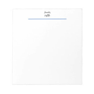 Bloco De Notas Caligrafia Minimalista Azul Preto Branco Simples