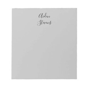 Bloco De Notas Caligrafia Minimalista Cinza Simples Elegante