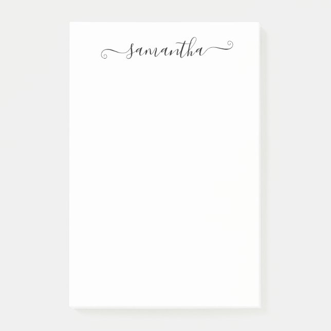 Bloco De Notas Caligrafia Nome Personalizado Manuscrito (Frente)