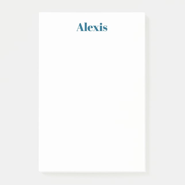 Bloco De Notas Caligrafia Nome Script Simples Branco Azul (Frente)