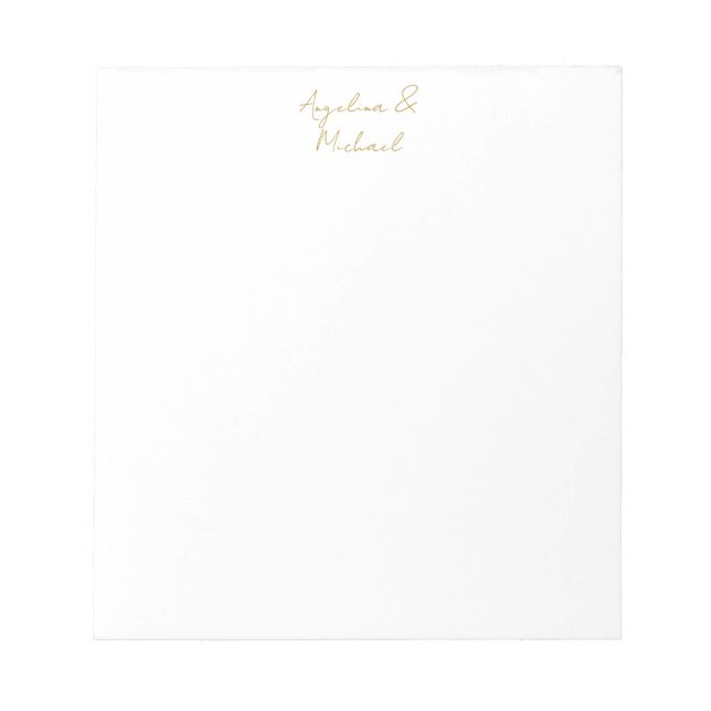 Bloco De Notas Caligrafia Profissional Colorido Dourado Elegante (Frente)