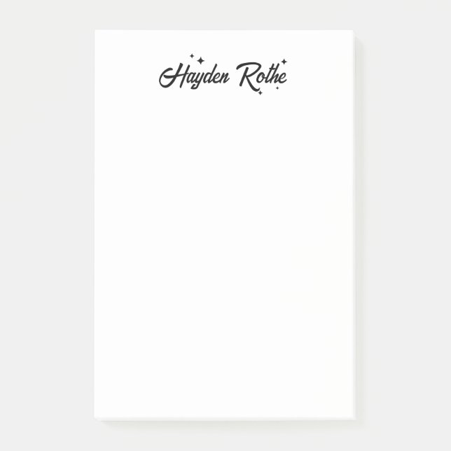 Bloco De Notas Caligrafia Retrorística Branca e Preta (Frente)