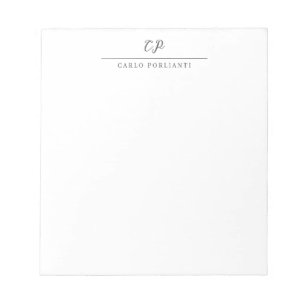 Bloco De Notas Caligrafia Simples Moderna Monogramada Nome Simple