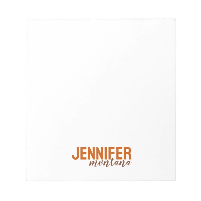 Bloco De Notas Calliografia - Placa Elegante Adicionar Nome Própr (Frente)