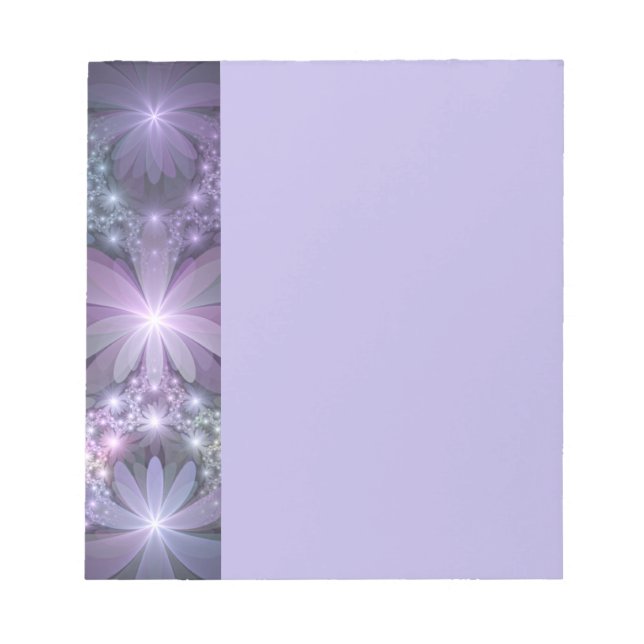 Bloco De Notas Cama de Flores Arte de Fractal Abstrato Moderno e  (Frente)
