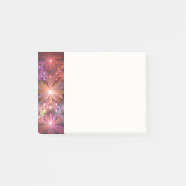 Bloco De Notas Cama De Flores Colorida Abstrata Arte Fractal Bril