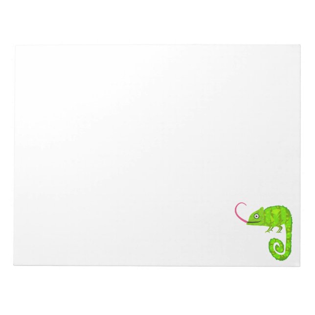 Bloco De Notas Camaleão verde fofo (Frente)