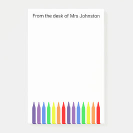 Bloco De Notas Camarões-cera, da mesa de professores, postam-no.