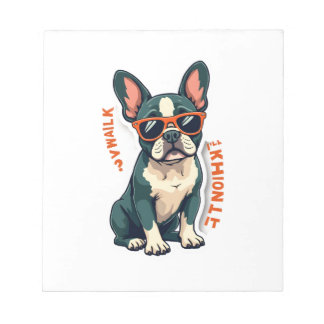 Bloco De Notas Caminhada Vintage Vou Pensar Nisso Bulldog Francês
