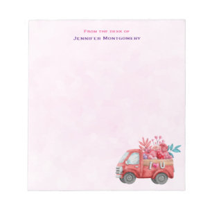 Bloco De Notas Caminhão de Amor Bonito com Aquarela Cardíaca
