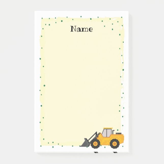 Bloco De Notas Caminhão de Construção Posta Notas (Frente)