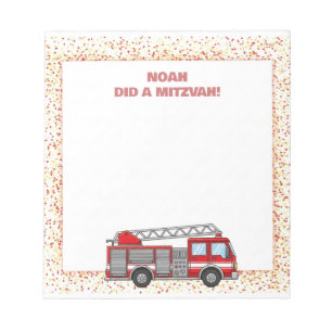 Bloco De Notas Caminhão Fantástico Vermelho Personalizado Mitzvah