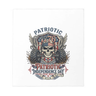 Bloco De Notas Caminhão Monstro Patriótico 1776 Off Road Skull Ca