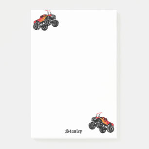 Bloco De Notas Caminhão Personalizado Monstro Vermelho Negro Bran